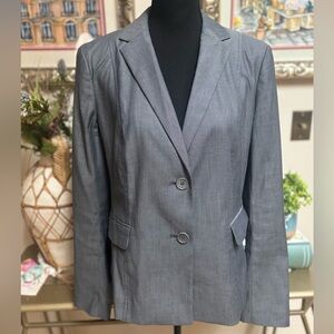 Talbots Gray Classic Tailored Blazer Office Workwear Professional Jacket Size 12